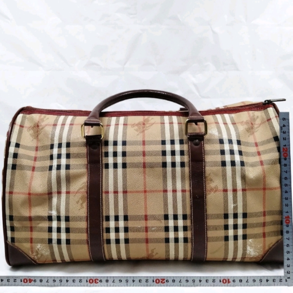 Burberry's Boston Bag Brown PVC W/Adjustable Strap - Picture 2 of 9